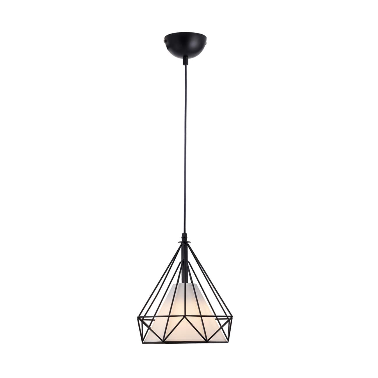 HOGOL Modern Geometric Pendant Light Adjustable Wire Iron Diamond Shade Light Fixture for Kitchen Island Dining Room Hallway