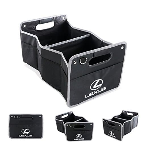Duoles Auto Trunk Organizer Collapsible Cargo Storage Container Black for Lexus