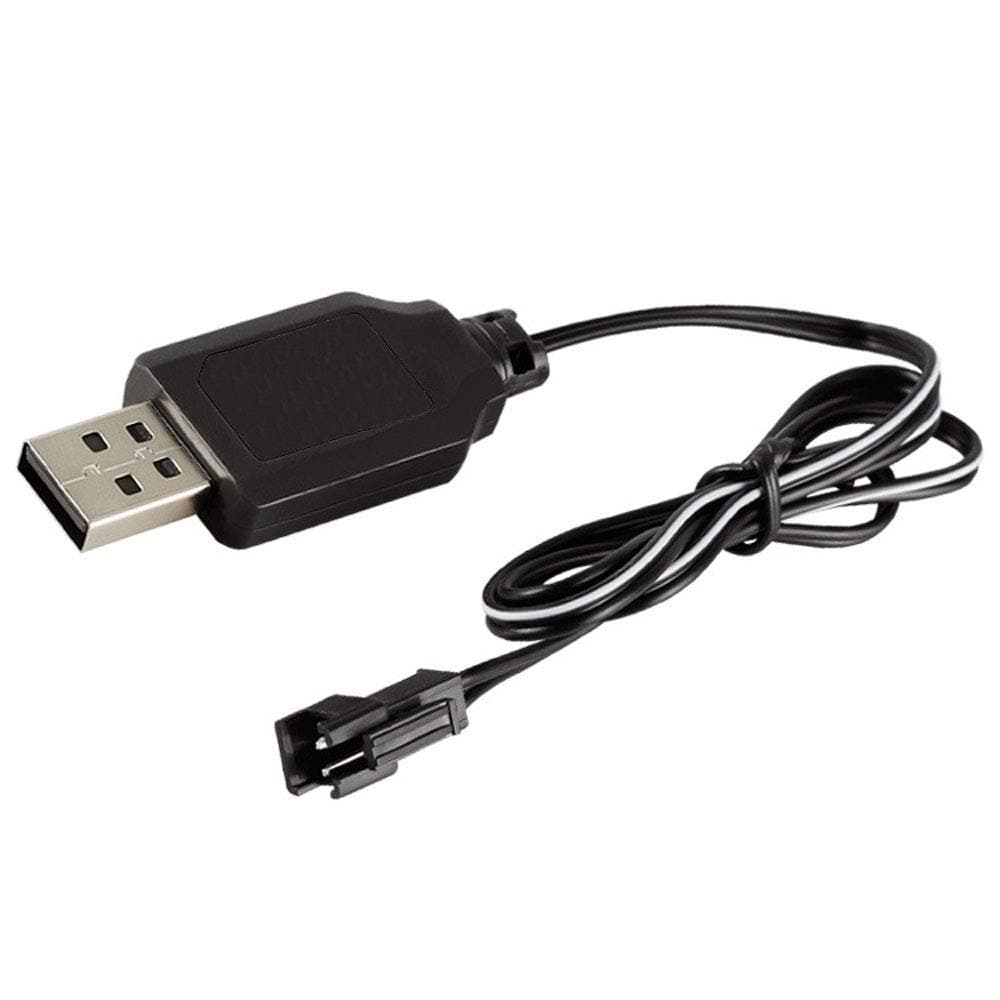 USB Charging Cable Battery Charger Cable for Ni-Cd Ni-MH Rechargeable Batteries Pack SM-2 Pin Plug Adapter 4.8V Output Used on RC Toys Car TANK Trucks Trains Boat