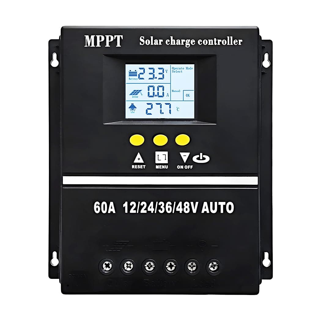 60A MPPT Solar Charge Controller 12V 24V 36V 48V LCD Display Battery Intelligent Regulator Max 100V Input Dual USB for Lead-acid/Lithium