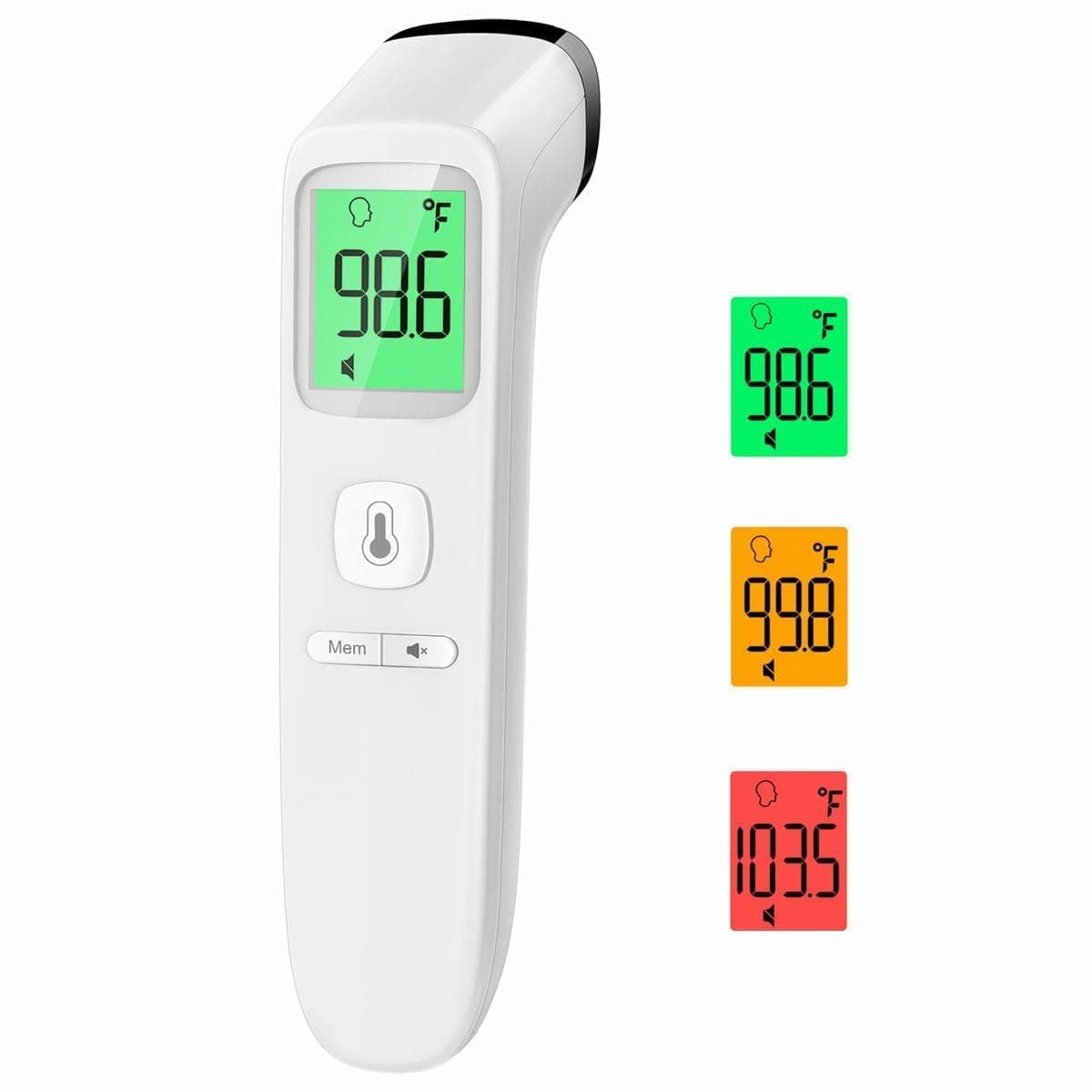 - No-Touch Infrared Thermometer - Forehead & Object, Fast & Accurate Results, Fever Alarm, Easy-to-Use, LCD Display, Reusable, Adults & Kids