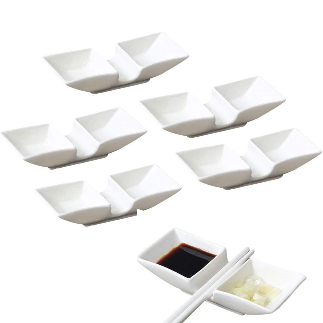 5 PCS Ceramic boat shape Dipping Bowls, Appetizer Plates, Small Dish Set Bowls Mini Dipping Sauce Bowls Saucers Ramekins Plate Tasting Seasoning Vinegar Sushi Salad Soy Sauce Wasabi Oil
