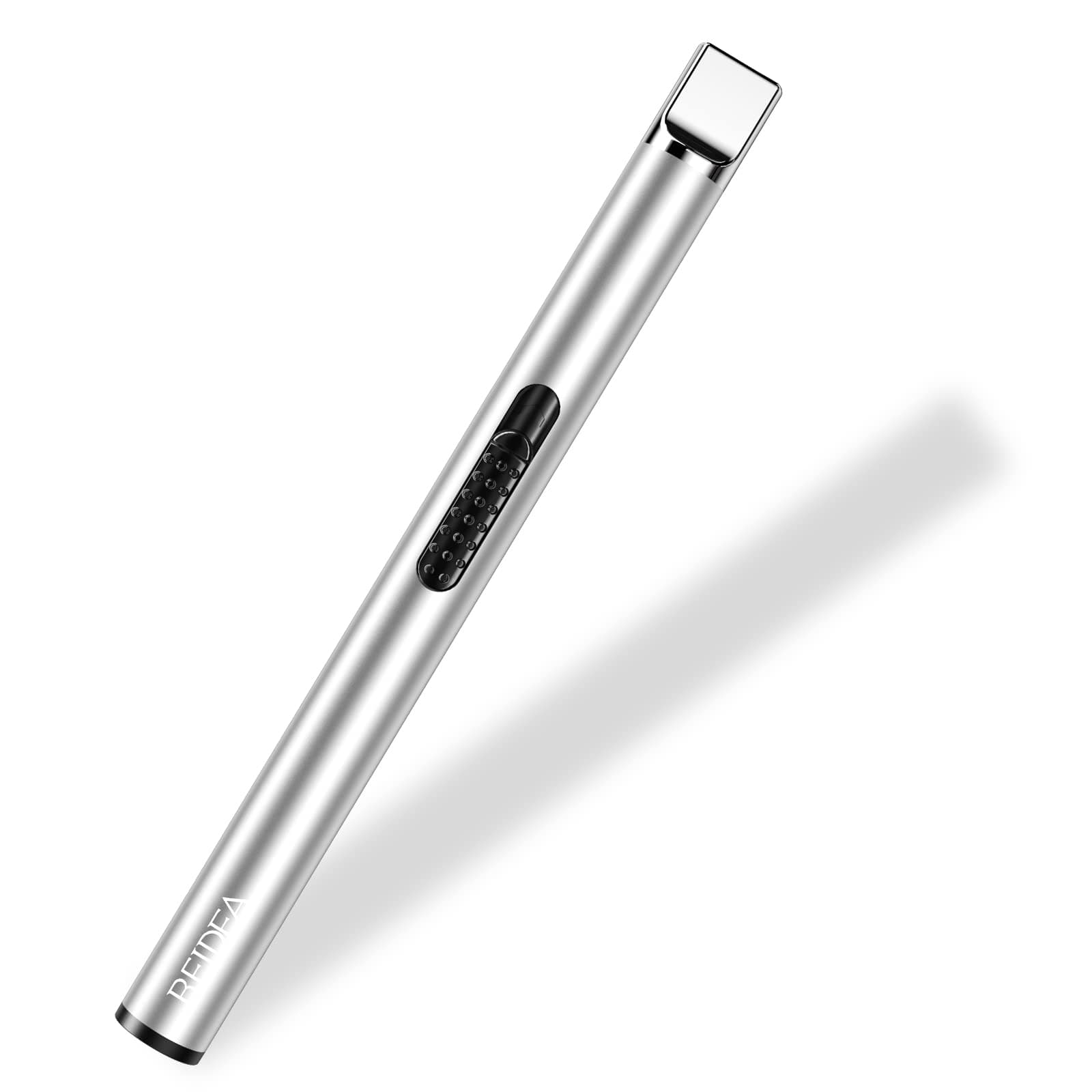 REIDEA Candle Lighter, Electric Arc Lighter with Safe Protector Button, USB Rechargeable Perfect for Camping Cooking BBQ Fireworks (Silver)