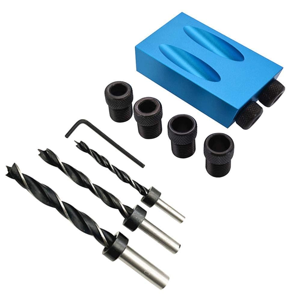 XT AUTO 14pcs Oblique Hole Locator Drill Bits Jig Clamp Kit for Woodworking