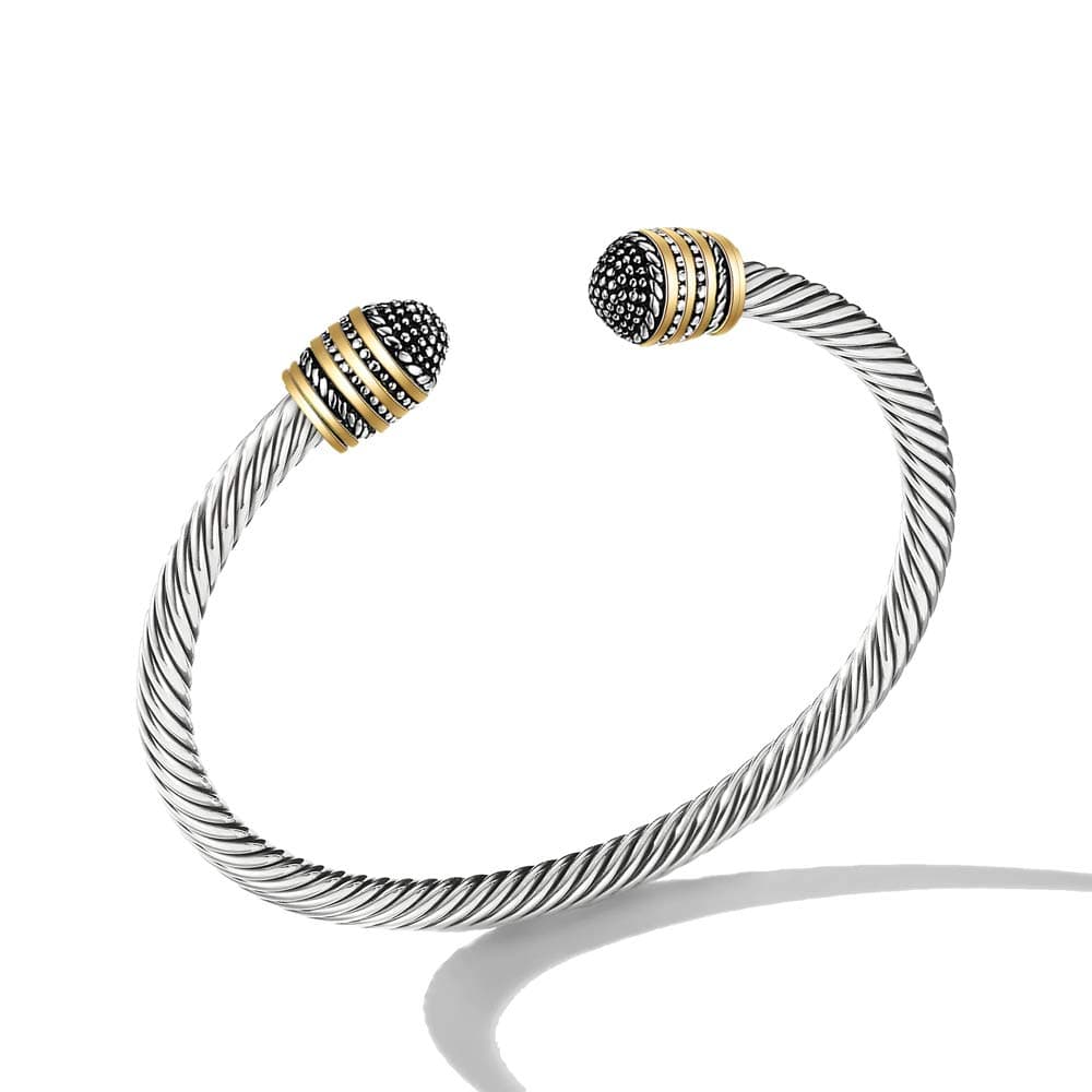 Cable Wire Cuff Bangles, Retro Antique Gold Cable Bracelet Bangle for Women