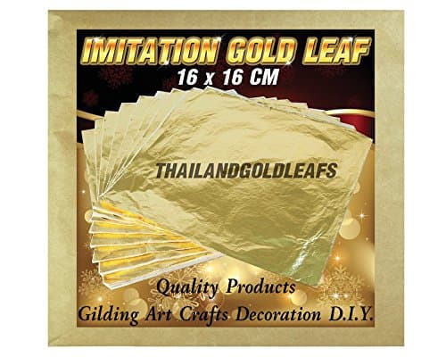 x100 Imitation Gold Leaf Sheets Largest Size 16 x 16 CM Crafts Gilding Nail Art Decoration Party D.I.Y. by THAILANDGOLDLEAFS
