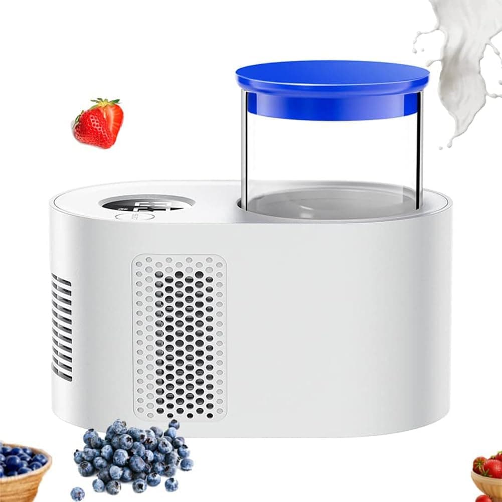 Fully Automatic Yogurt Maker, 3 in 1 Yoghurt Maker Machine with LCD Display Timer, Dual Function of Hot and Cold, Ideal for Homemade Individual Yoghurt Pots white