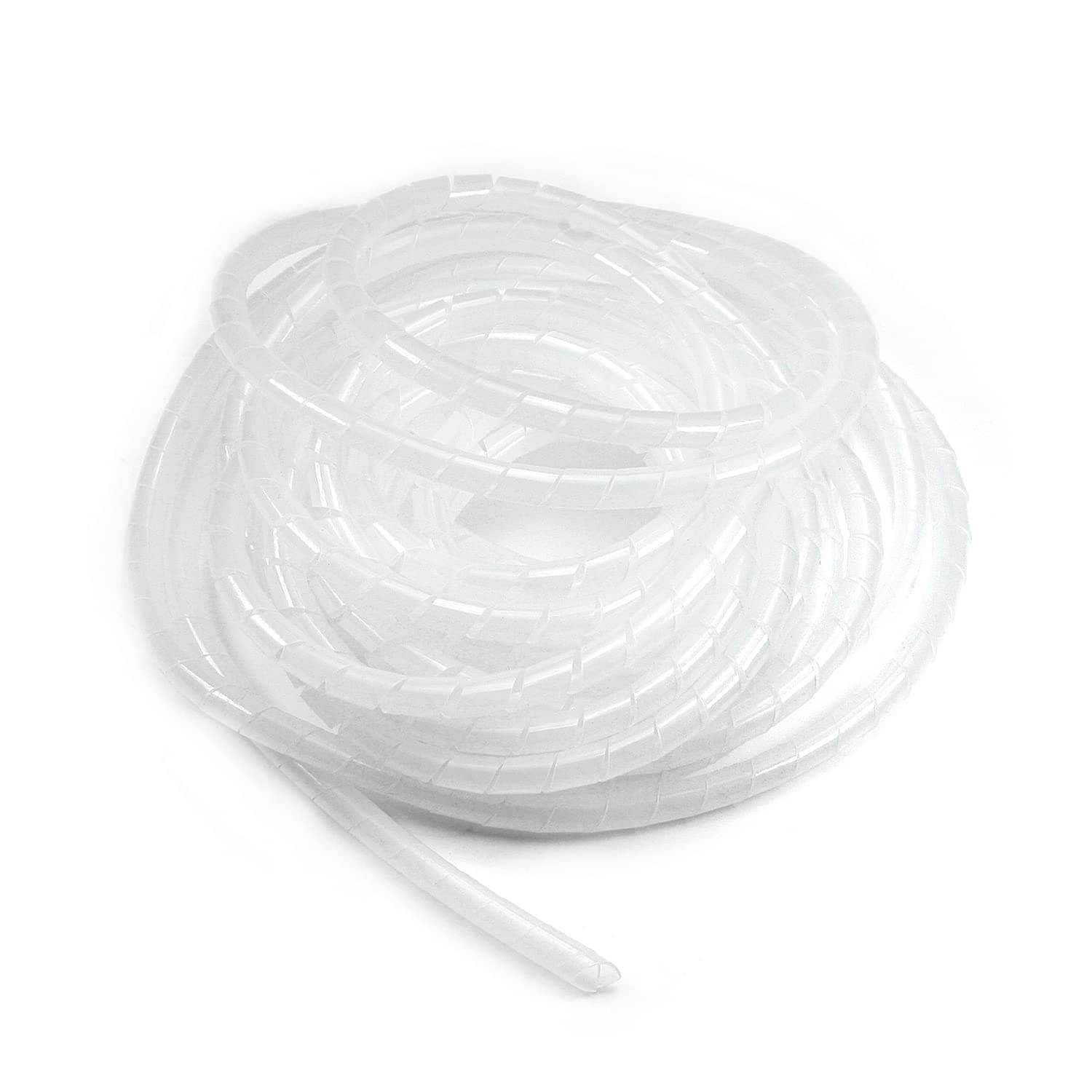 GWP Cord Cover White Gaming Wire Protector Spiral Wrap Roll 12 MM for PC, Home Theatre, Xbox, Play Station. (5, 12)