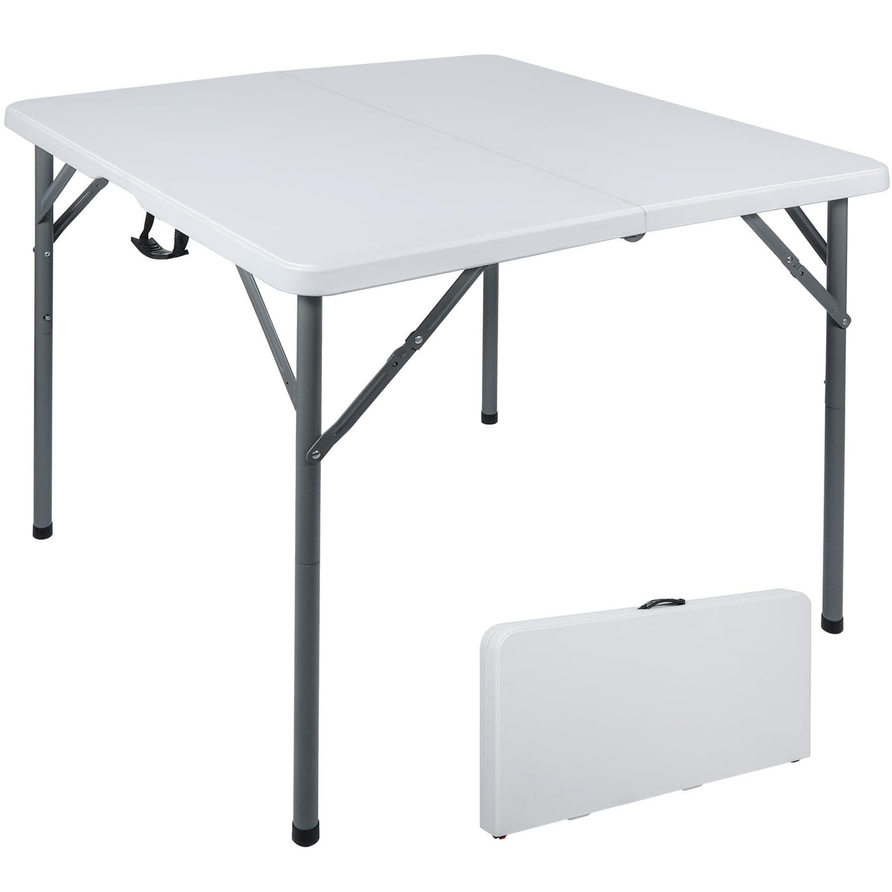 REDCAMP 34" Square Folding Card Table with Resin Top, Portable Fold in Half Small Card Tables with Collapsible Legs for Adults Indoor Outdoor Use, White