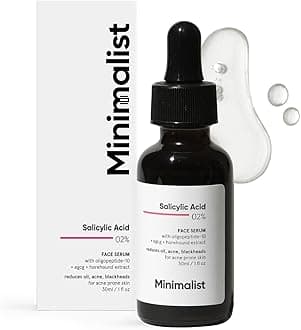 Minimalist 2% Salicylic Acid Serum For Acne, Blackheads & Open Pores | Reduces Excess Oil & Bumpy Texture | BHA Based Exfoliant for Acne Prone or Oily Skin, Transparent, 30 ml (Pack of 1)