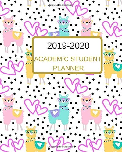 2019-2020 Academic Student Planner: A Cool Cute Pink Llama Dated Weekly And Monthly College, High, Middle School 18 Months Calendar Planner, ... 2020 For Schedule, Appointment, Productivity.