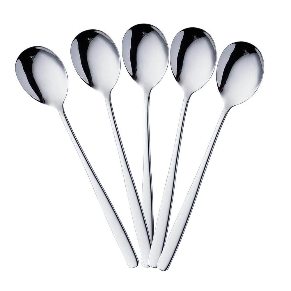 CHENGYUN Teaspoons Dessert Spoons Dinner Spoons Silverware Spoons Set Set of 5 slice