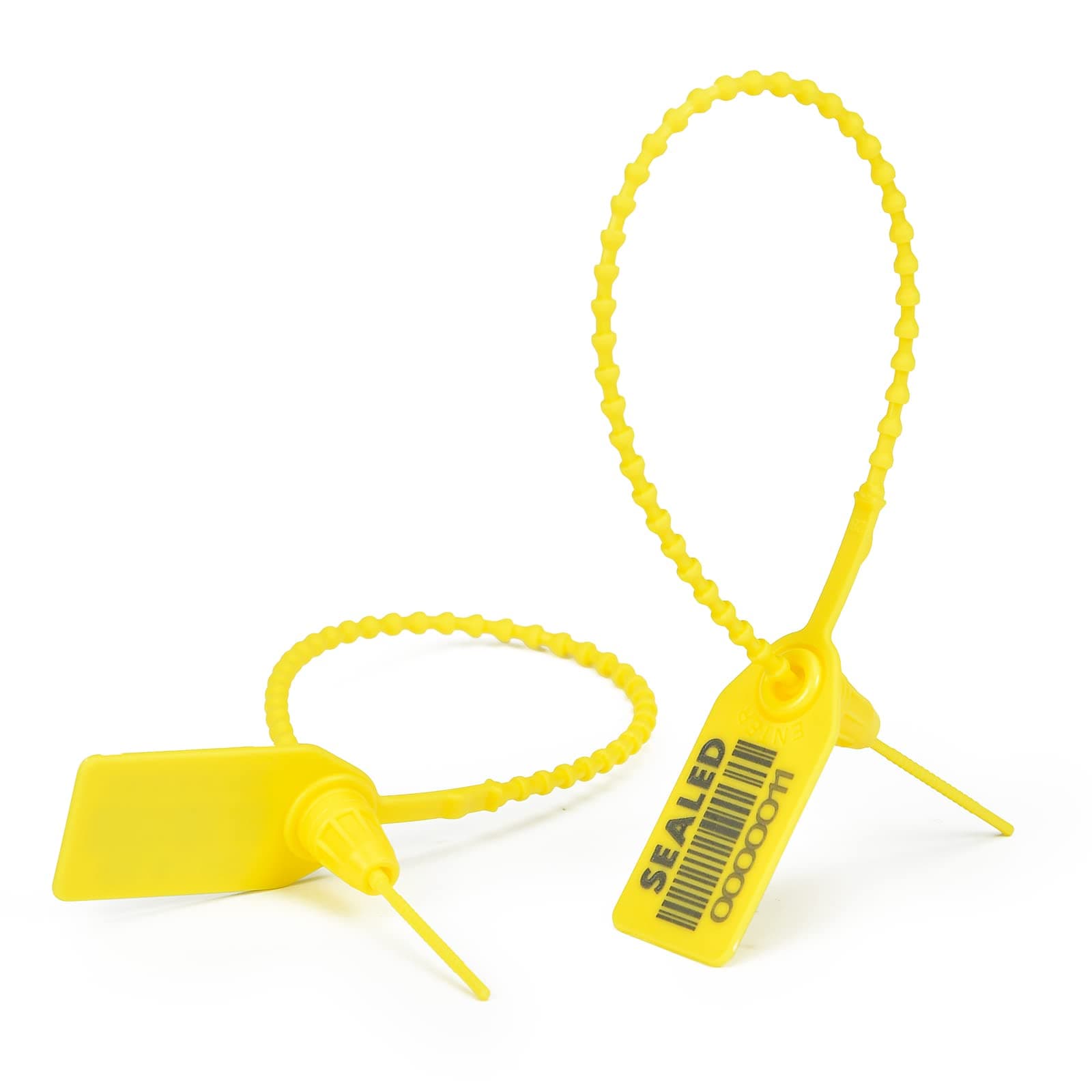 500 Yellow Plastic Barcode Seals, Numberd Plastic Tamper Seals Security Tags, Pull-Tite Safety Zip Ties, Tamper Proof Tags Plasic Locks for Fire Extinguishers