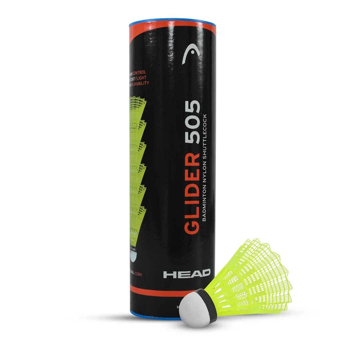 HEAD505 Nylon with Natural Cork Shuttlecock, Medium (Blue, Pack of 6)