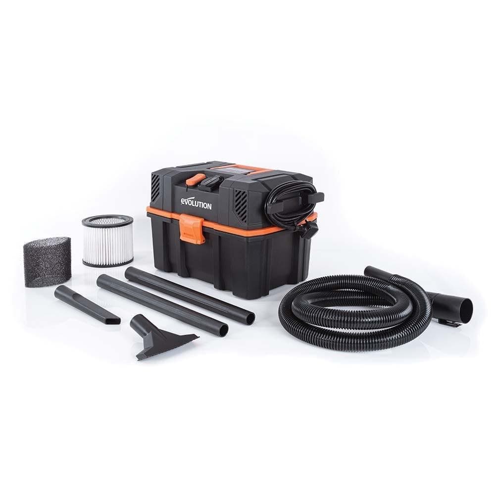 R15VAC Vacuum Cleaner Wet and Dry Vac, Portable and Lightweight Ideal Dust Extractor for Saw Dust in Workshops, With Power Take-Off, Corded, Orange