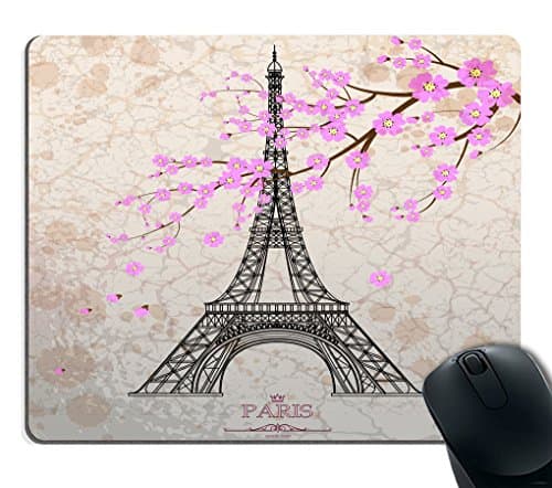 Smooffly Gaming Mouse Pad Custom,Vintage Eiffel Tower on Grunge Background Non-Slip Thick Rubber Large Mousepad Mat