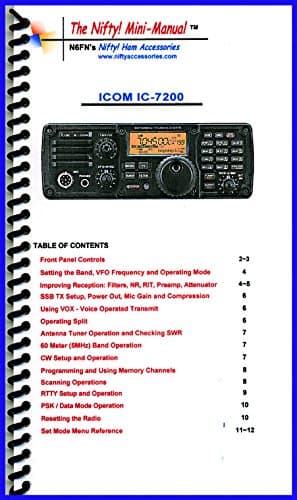 Icom IC-7200 Mini-Manual by Nifty Accessories