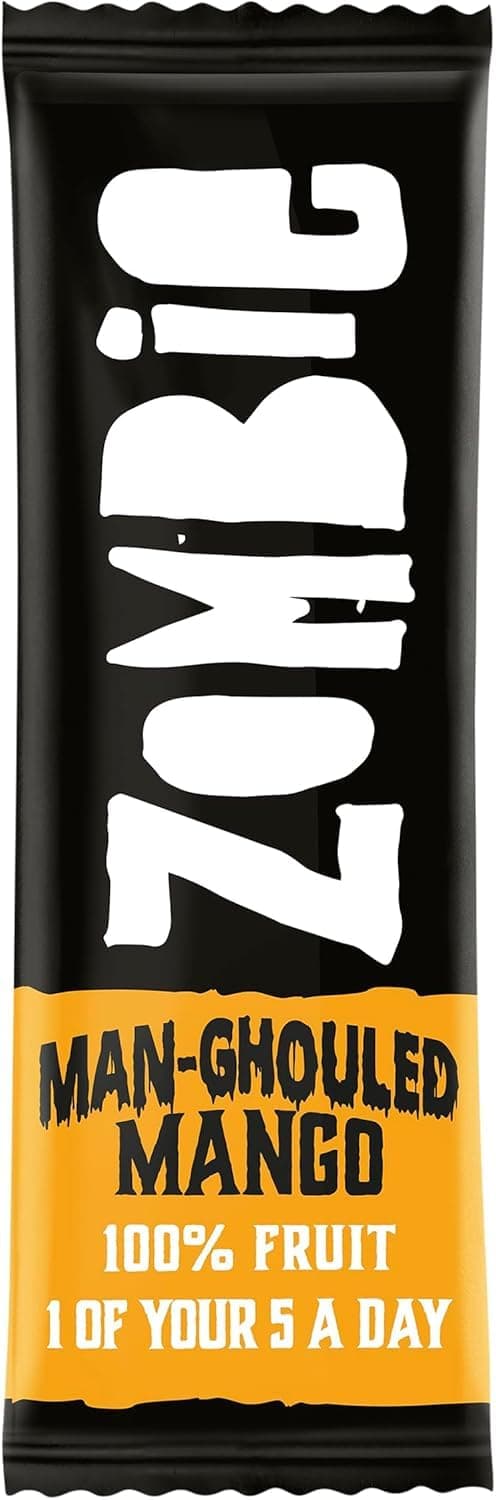 Zombie Fruit Bars, Mango (12 Bars), 100% Dried Fruit, Healthy Snacks for Adults, Kids, Low Calorie, Gluten Free, Vegan, Halal, Bulk, Real, No Added Sugar, Natural, Roll Ups, Office, School