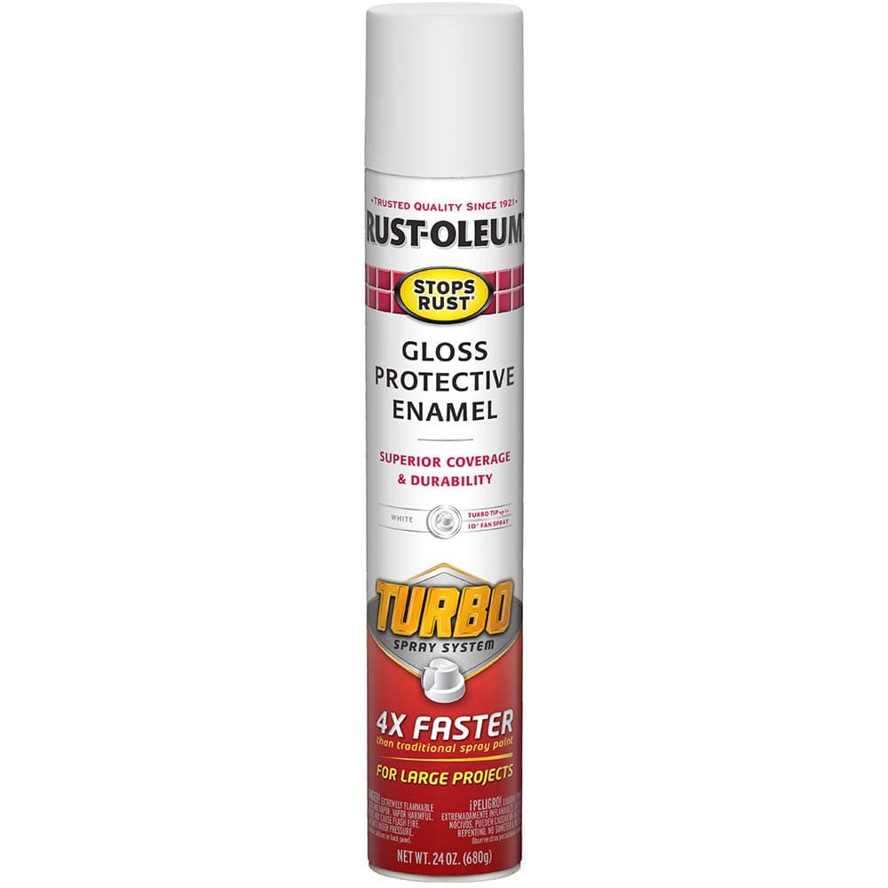 Rust-Oleum 334133 Stops Rust Turbo Spray Paint, 24 oz, Gloss White