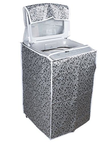 Classic® Top Load Washing Machine Cover Suitable for LG 7 Kg, 7.2 Kg, 7.5 Kg, 8 Kg (56cmsX56cmsX88cms, Black & Grey)