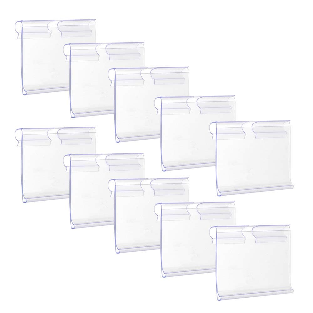 60 Pcs Clear Plastic Label Holder Tag Label Card Merchandise Sign Display Holder for Classification Mark, 6cm x 4.3cm