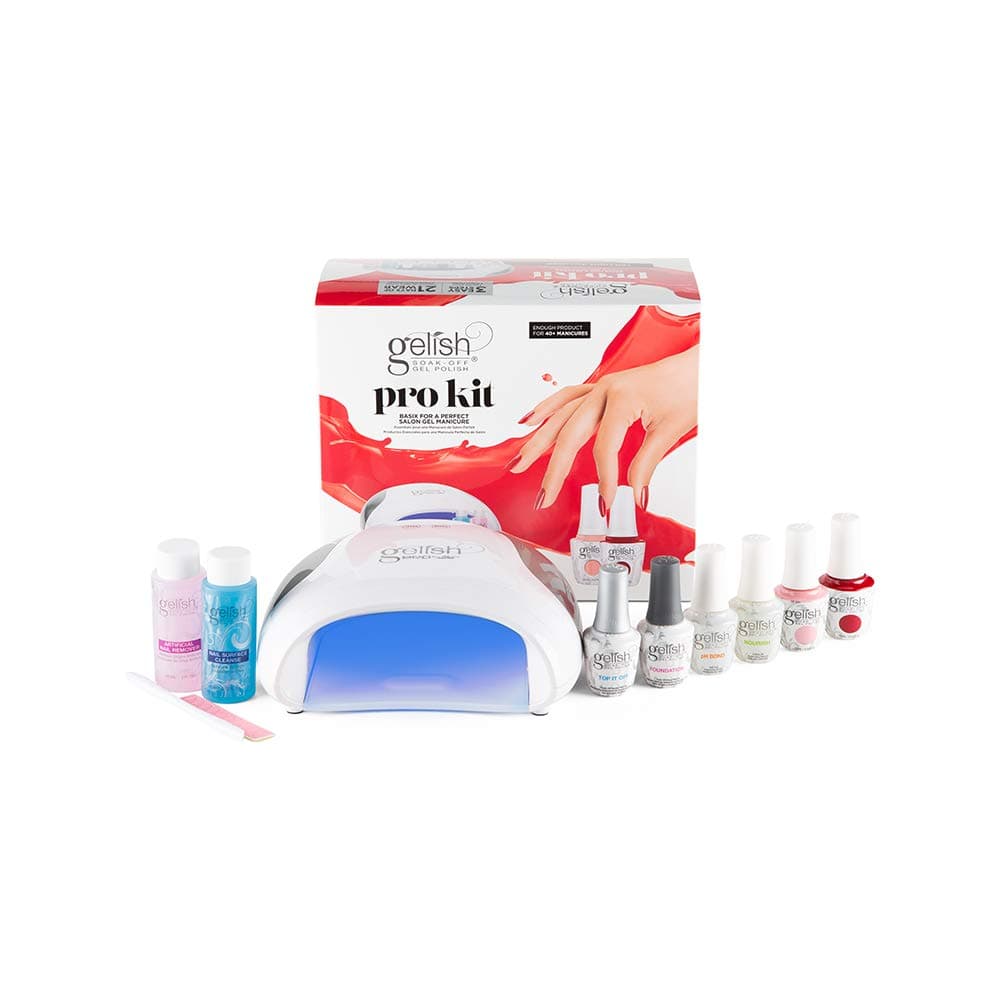 Pro Kit with Pro LED Light - Complete Manicure Set, UV/LED Nail Lamp, Gel Polishes, Essentials, Remover for Professional DIY Gel Nails At Home.