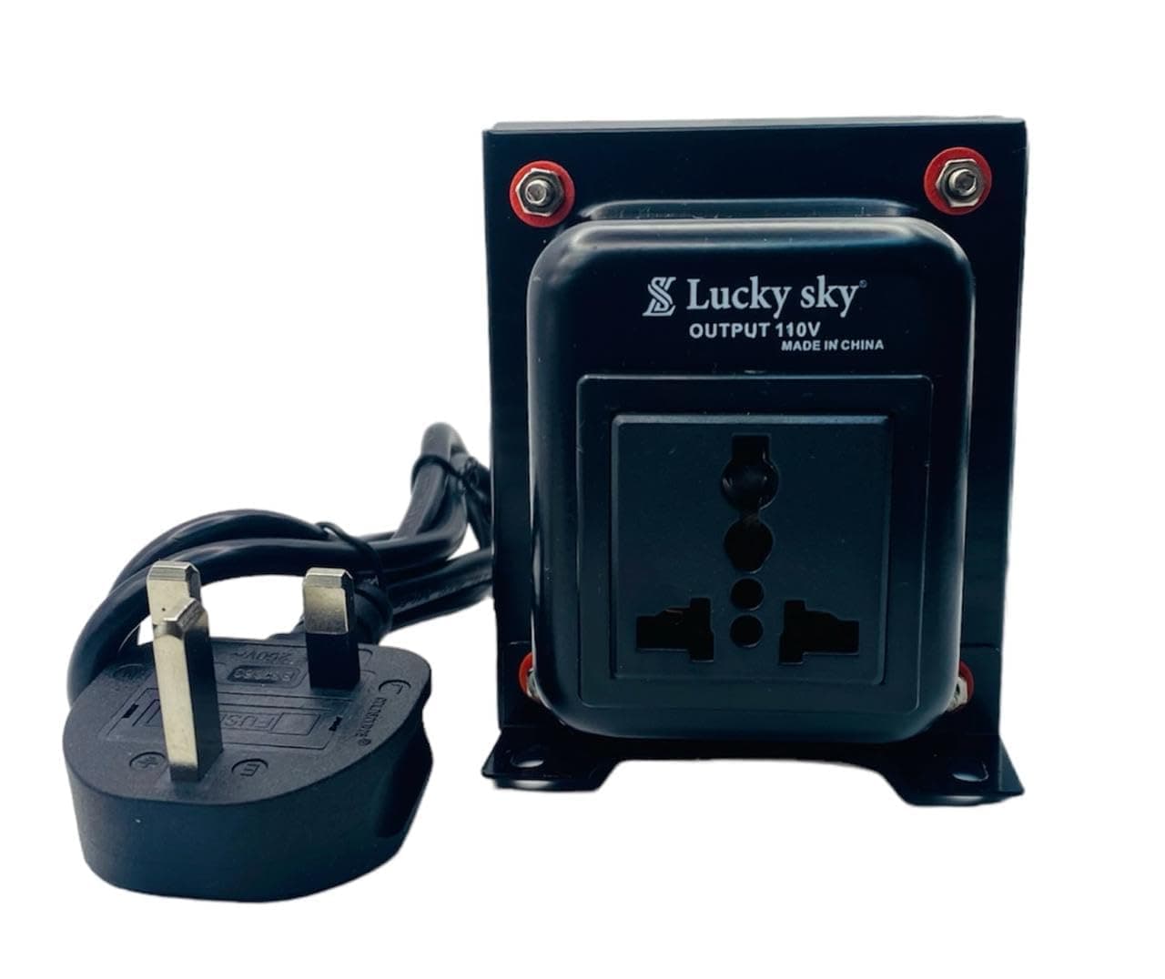 Lucky Sky 500 Watt Step Down Transformer 220 Volt to 110 Volt Voltage Converter, Universal 3 Pin UK With Power Cord For Household Electrical Appliance Voltage Converter (220V TO 110V 500W)