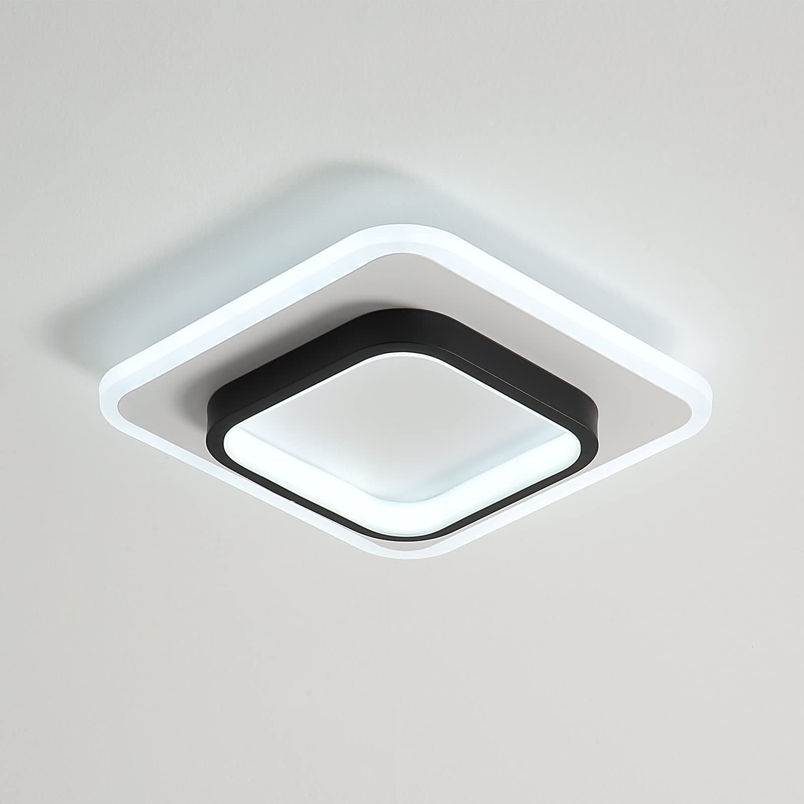 Goeco Ceiling Lamp, Modern Square LED Ceiling Lights 20W 2300LM, Ceiling Light for Corridors Balconies Stairwells, Dimmable 3000K / 4500K / 6500K, Diameter 24cm [Energy Class E]