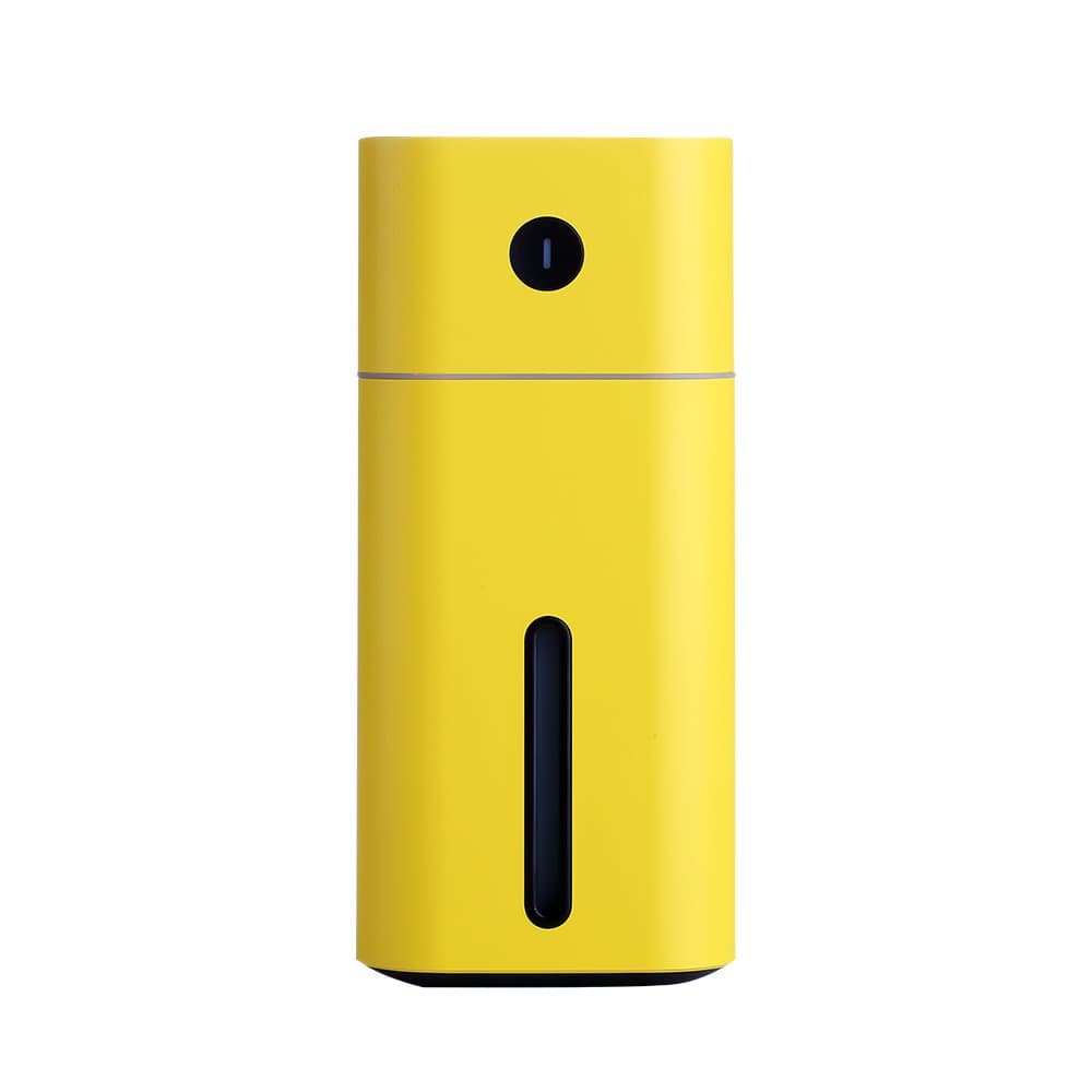 Mini USB Humidifier, Small Personal Humidifier with 7-Colors Light, Two Spray Mist, Auto Shut-Off, Super Quiet, Portable Desktop Humidifier for Travel Office Car Baby Bedroom (180ml Yellow)