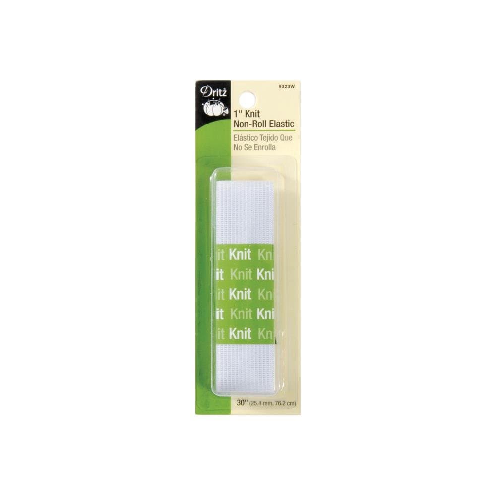 Dritz 9323W Non-Roll Knit Elastic, White, 1-Inch by 30-Inch