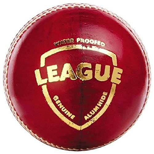 SJS Traders 4 Piece League Red Leather Ball for Practice, Match,Academy,and Tournament (Pack of 1)
