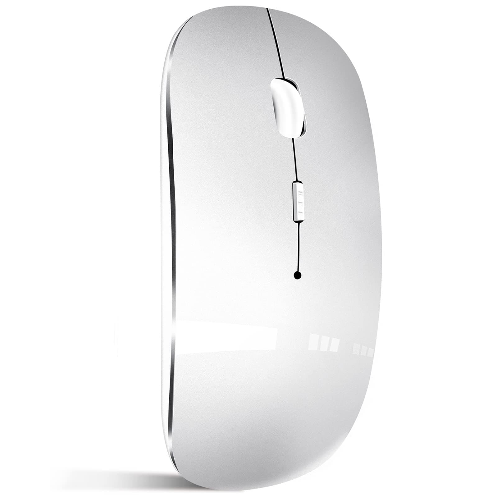 Bluetooth Mouse, Rechargeable Wireless Mouse for MacBook Pro/Air/iPad/Laptop/PC/Mac/Computer, Silver