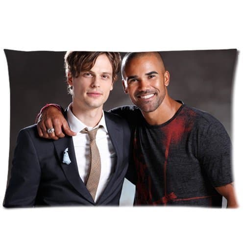 Custom Matthew Gray Gubler and Shemar Moore Pillowcase Rectangle Zippered Two Sides Design Printed 20x26 pillows Throw Pillow Cover Cushion Case Covers