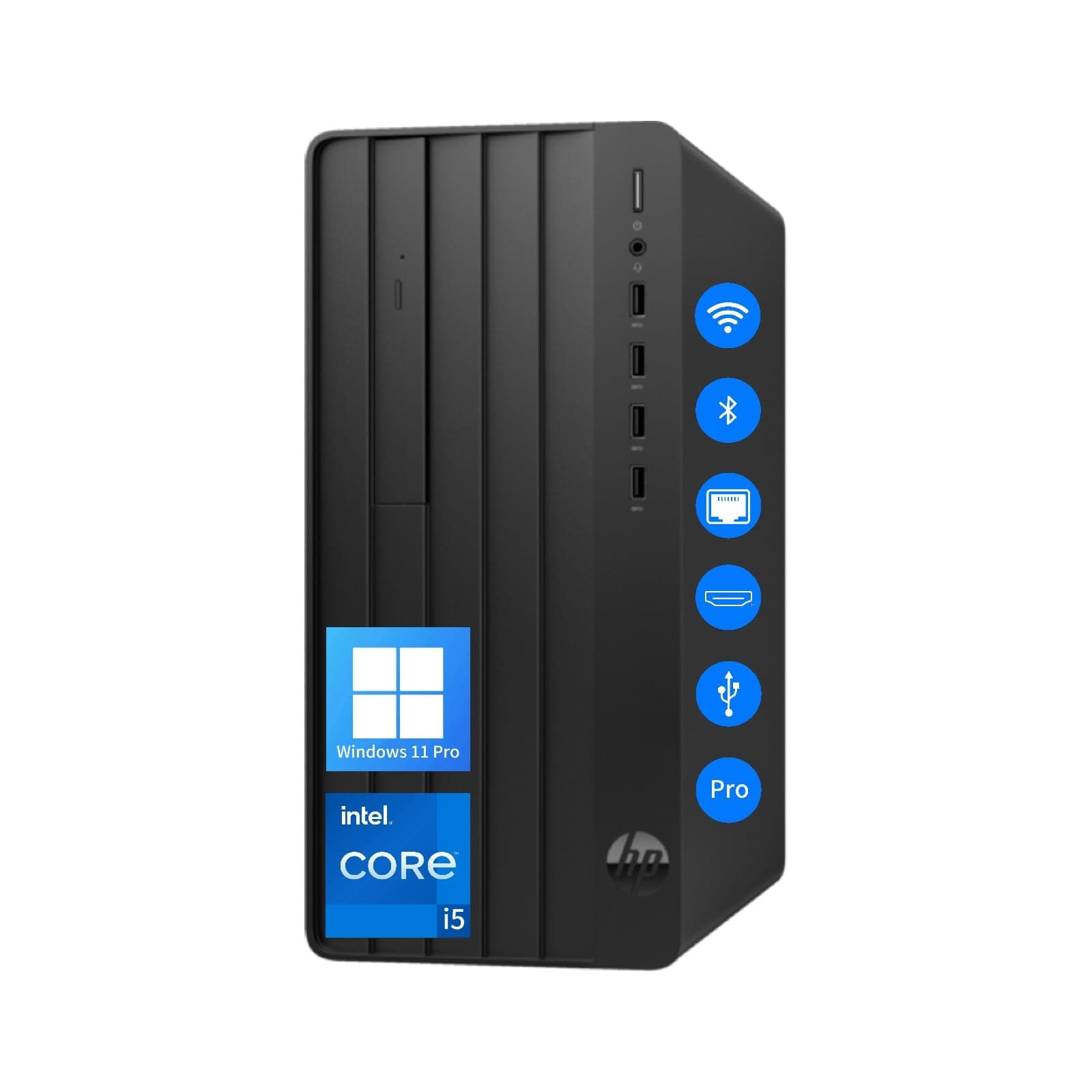 HP2024 Business Tower Desktop | 12th Gen Intel Processor | HDMI | VGA | DVD-RW | Wi-Fi | 2-Monitor Support | Windows 11 Pro (Intel i5 Processor, 32GB RAM | 1TB SSD + 1TB HDD)