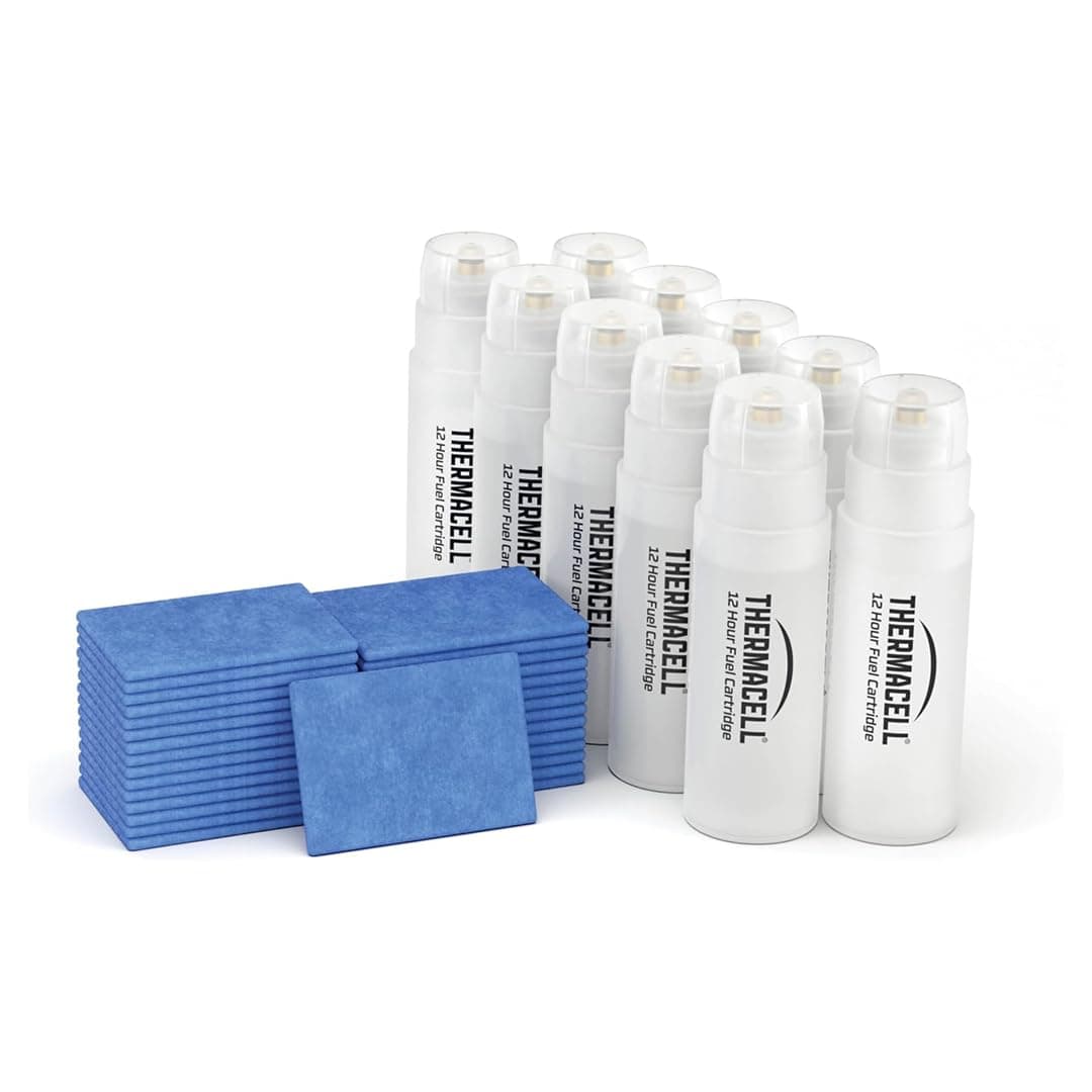 Midge and Mosquito Protector Mega Refill Pack 30 Mats and 10 Gas Compatible All Thermacell Fuel Powered Protectors