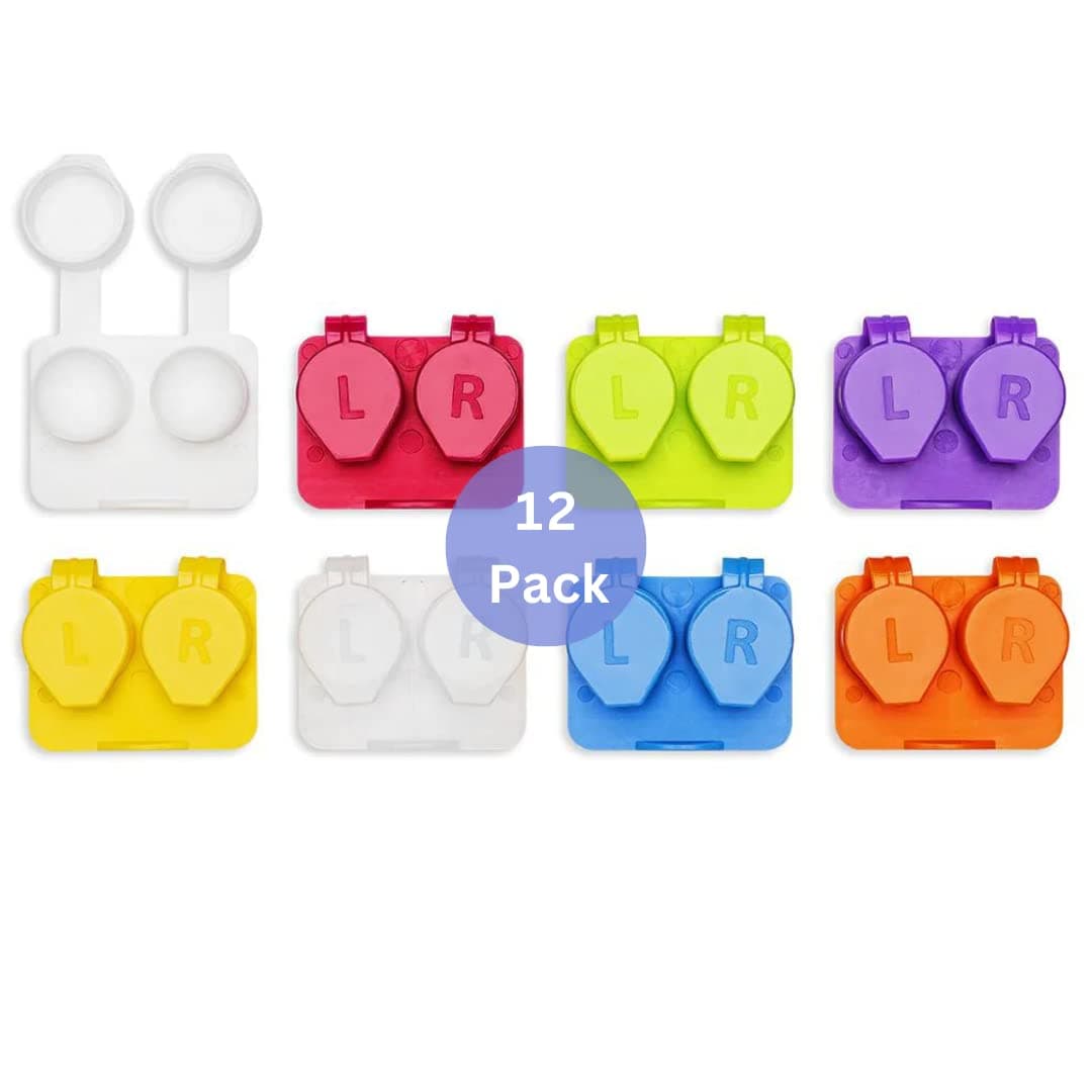 Deep Well Flip-top Assorted Contact Lens Cases (12)