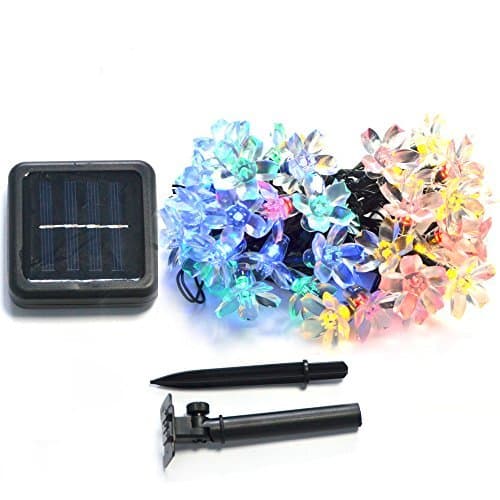 INST Solar Powered 50 LED Peach Blossom String Light for Outdoor and Indoor Use (Multi-Colored)