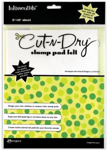 Ranger Ink Inkssentials Cut N Dry Stamp Pad Felt 8 inch x 10 inch Sheet CND14591 (2-Pack)