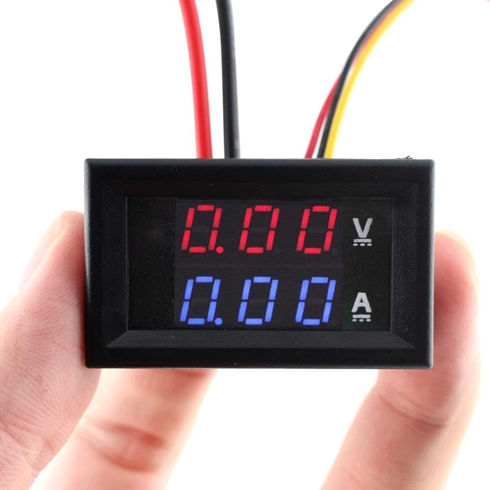 Eiechip 0.28" LED Digital Voltmeter Ammeter, Digital Voltmeter DC 0-100V 10A with Blue & Red Dual Display, Mini 2-in-1 Volt Amp Monitor Tester, Car Current Gauge for EV Boat Electronic Circuit