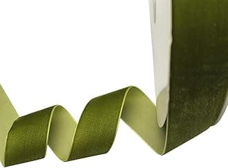 Chenkou Craft 25 Yards 1 1/2" Velvet Ribbon Lots Bulk (Olive, 1 1/2"(40mm))