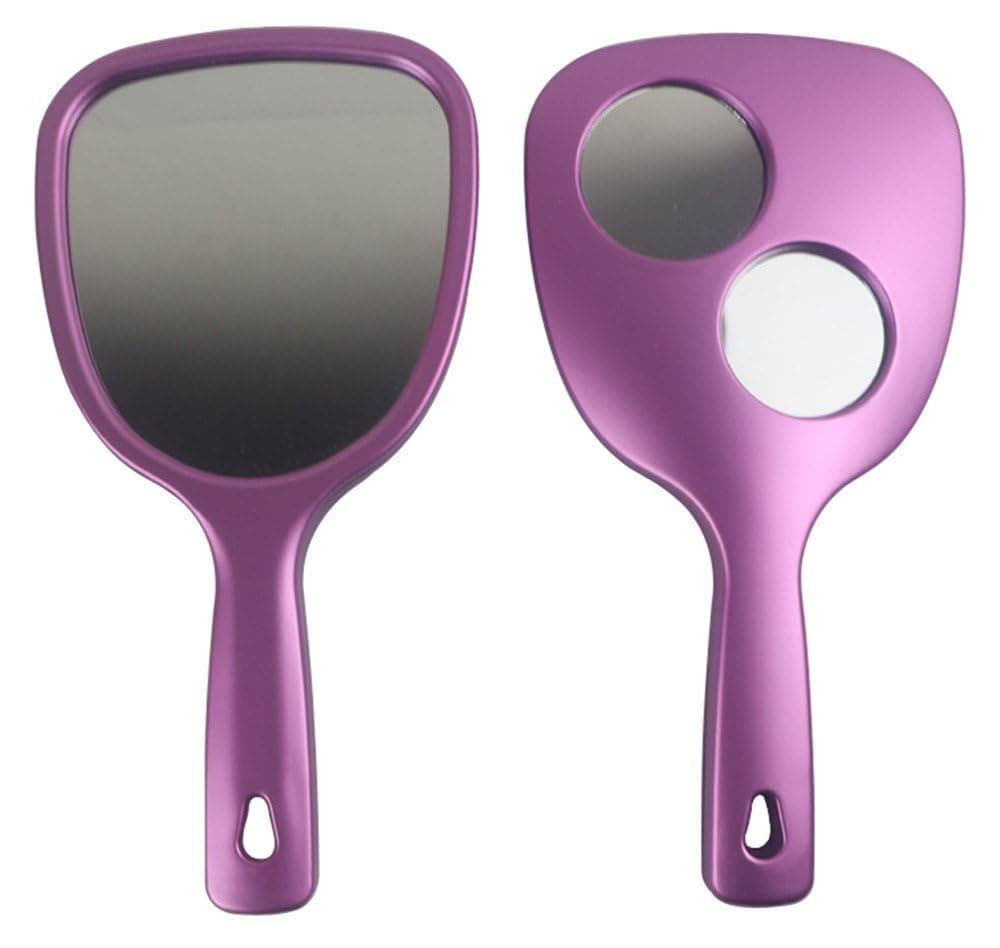 Sponsored Ad - Double-Side Cosmetic Portable Hand Mirror with 2X and 3X Magnifying Mirrors on Back for Face Makeup & Home (Fan 2X 3X Mirror)