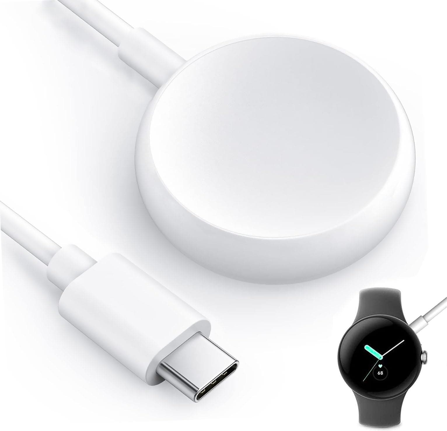 腕時計充電ケーブル Google Pixel Watch用 磁気交換 USB Type C 充電ケーブル コードスタンド Google Pixel スマートウォッチ用 3.3フィート