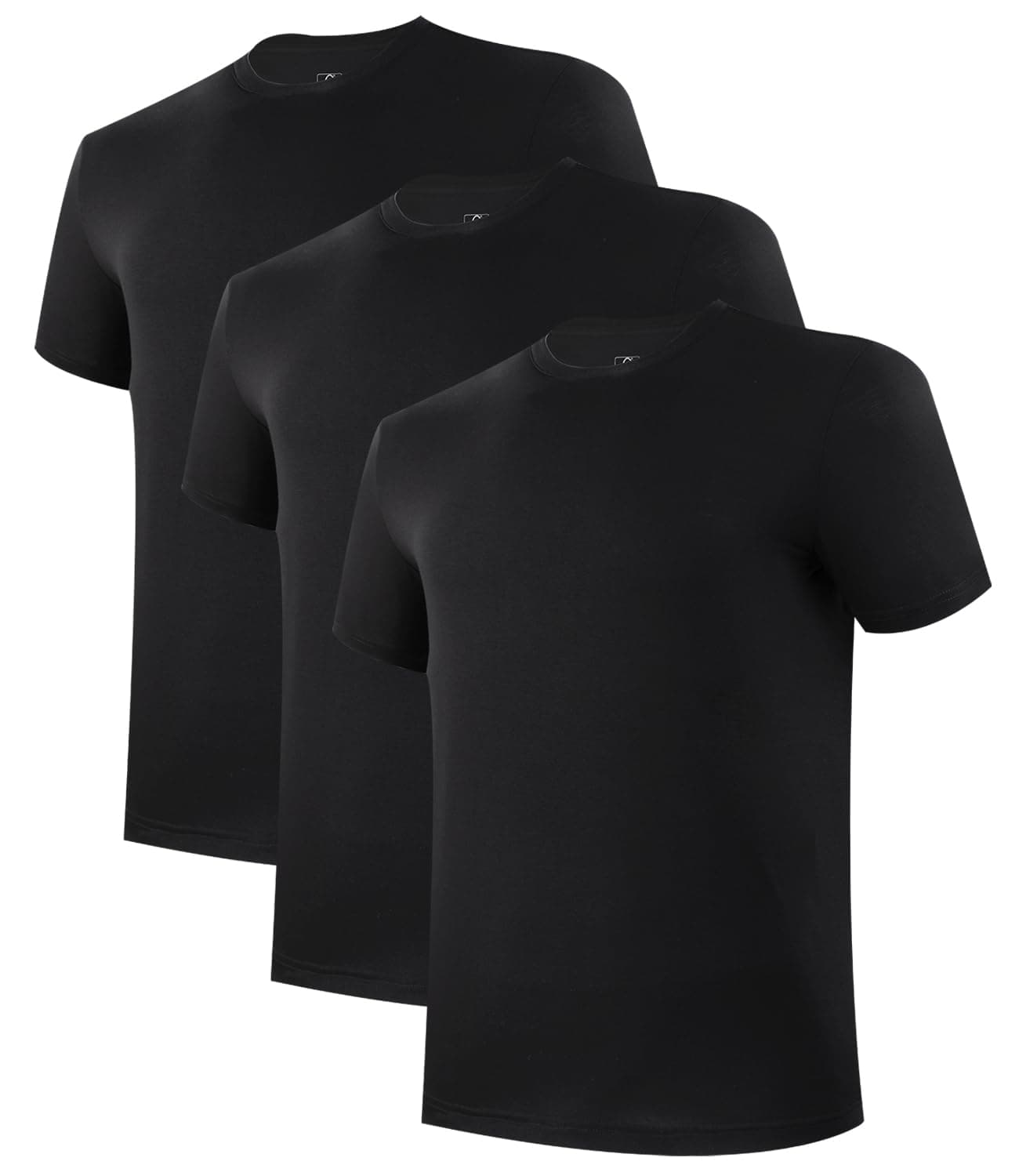 Mens Undershirts Pack, Soft T Shirts for Men, Moisture Wicking Tees, Stretchy Breathable Crew Neck Inner Shirt