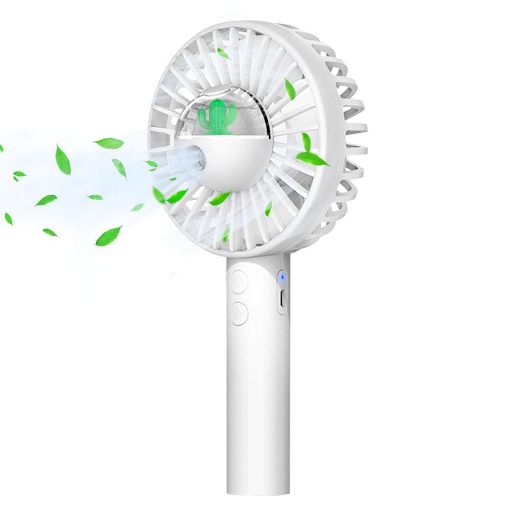 aifulo Mini Handheld Misting Fan, Mini USB Spray Fan with Personal Cooling Mist Humidifier, 3 Speeds Rechargeable Portable Mini Desk Table Fan for Home Office Outdoor Sport Traveling Camping