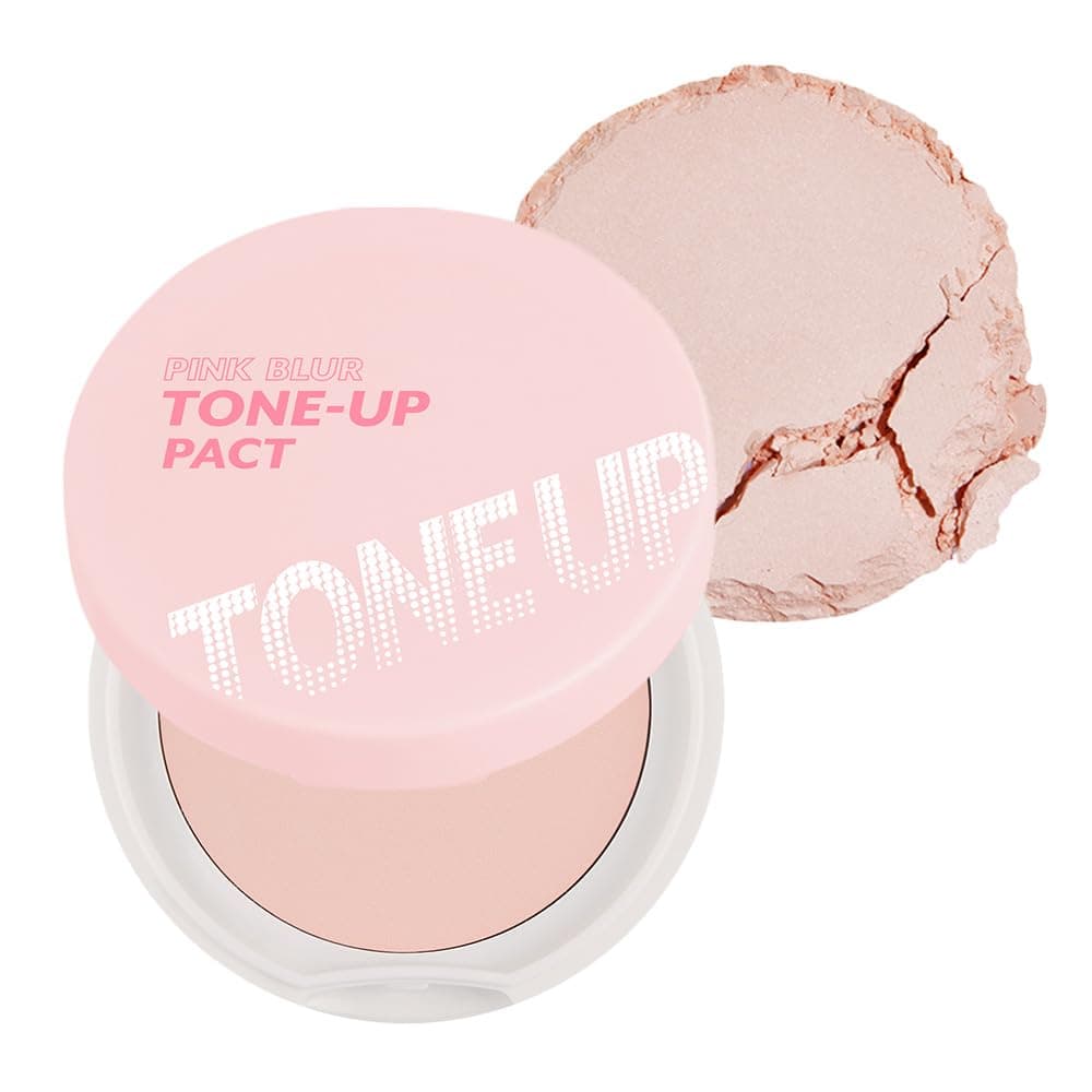 - Compact - Tone-up Pact | Korean Pressed Setting Powder for Pink Blur Effect, with Calamine, Makeup Powder, Translucent Compact, Finishing Powder, Oil Control Face, Teen Girl Gifts, 0.35 Oz