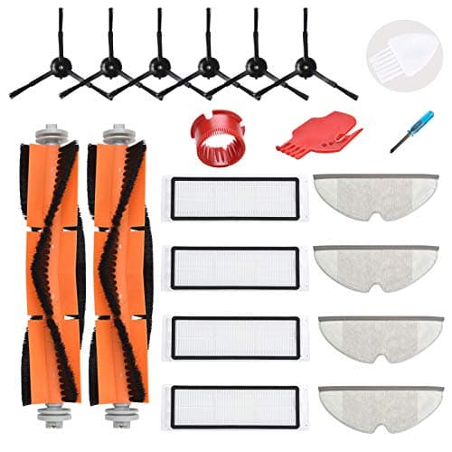 LOVECO Replacement Accessories Kit Compatible for Roborock S4 E4 S5 S5 Max S6 S60 S65 S50 S51 S55 E20 E25 E35 Robotic,2 Main Brush,4 Filter,4 Side Brush,2 Cleaning Tool