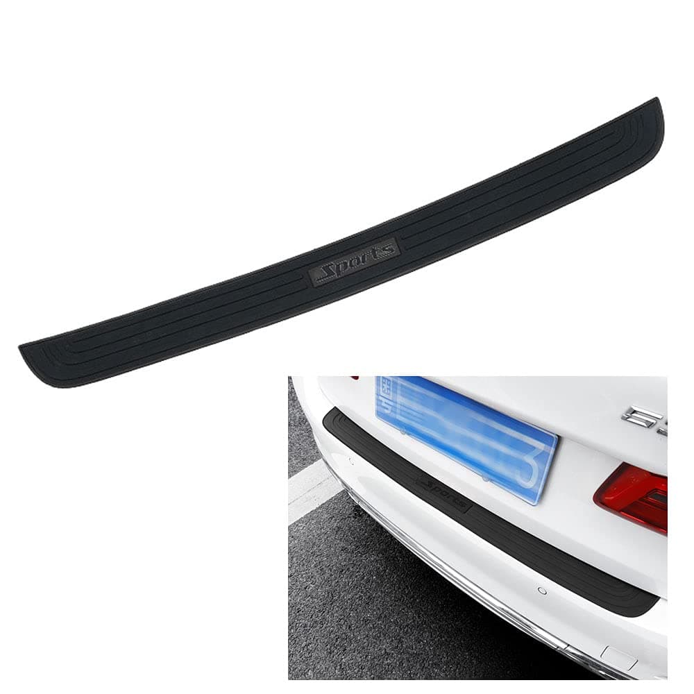 Rear Bumper Protector Guard Trunk Rubber Protection Strip Rubber Scratch-Resistant Trunk Door Entry Guards Car Accessory for SUV/Cars Universal(Sport Black)