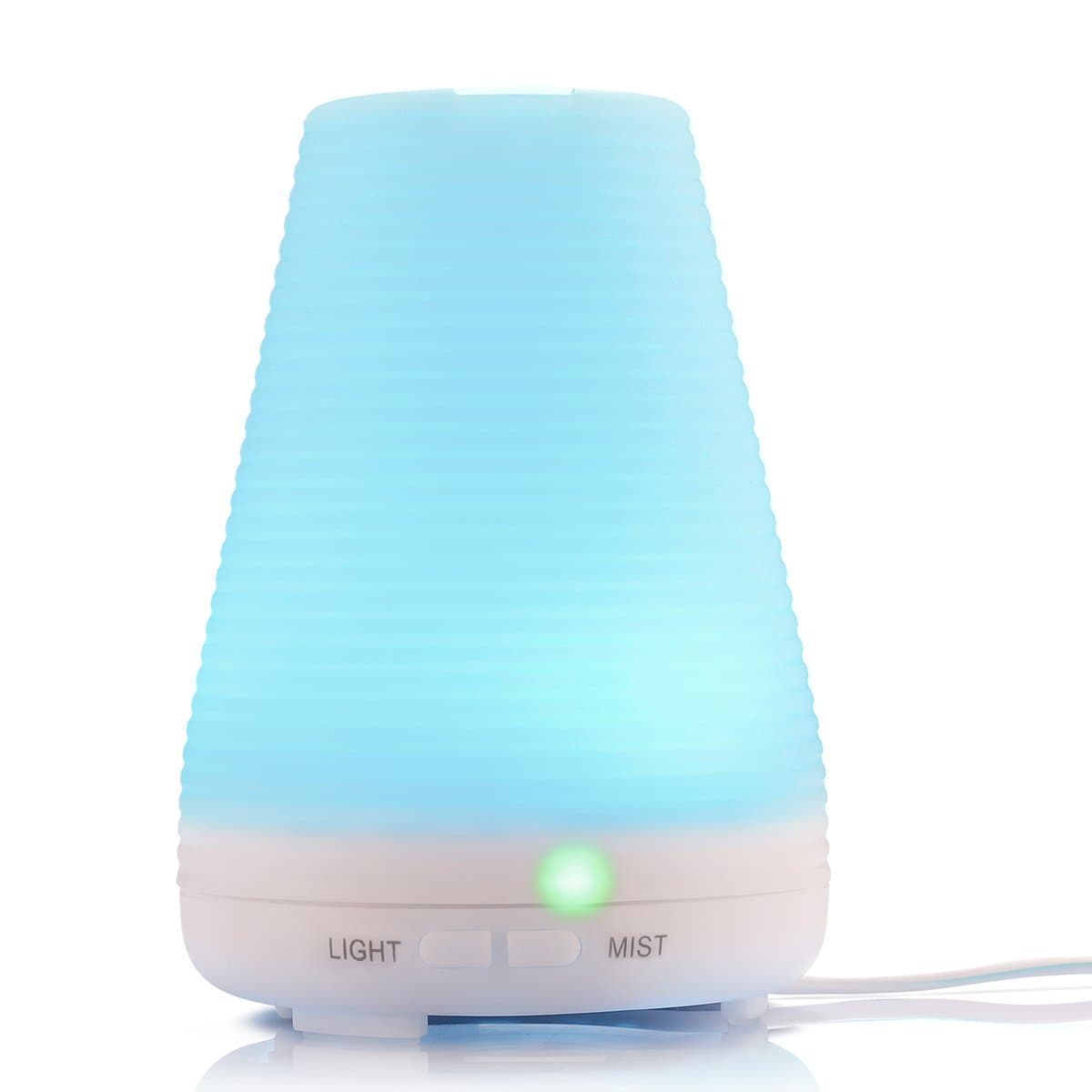 Ohala Aromatherapy Essential Oil Diffuser with Ultrasonic Humidifier Adjustable Mist Mode and 7 colors Changing 100ml