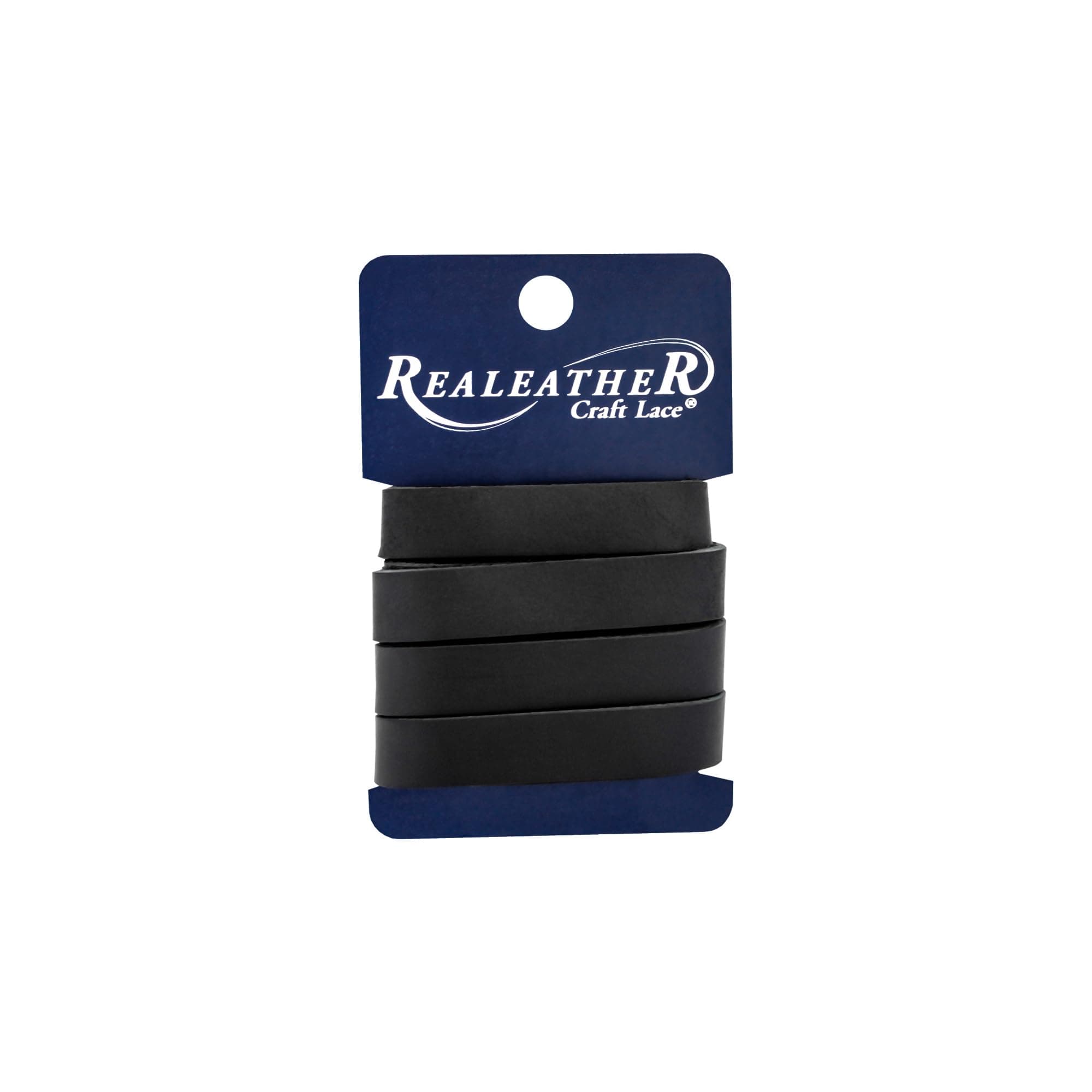 Realeather Leather Strip 1/2"X36", Black