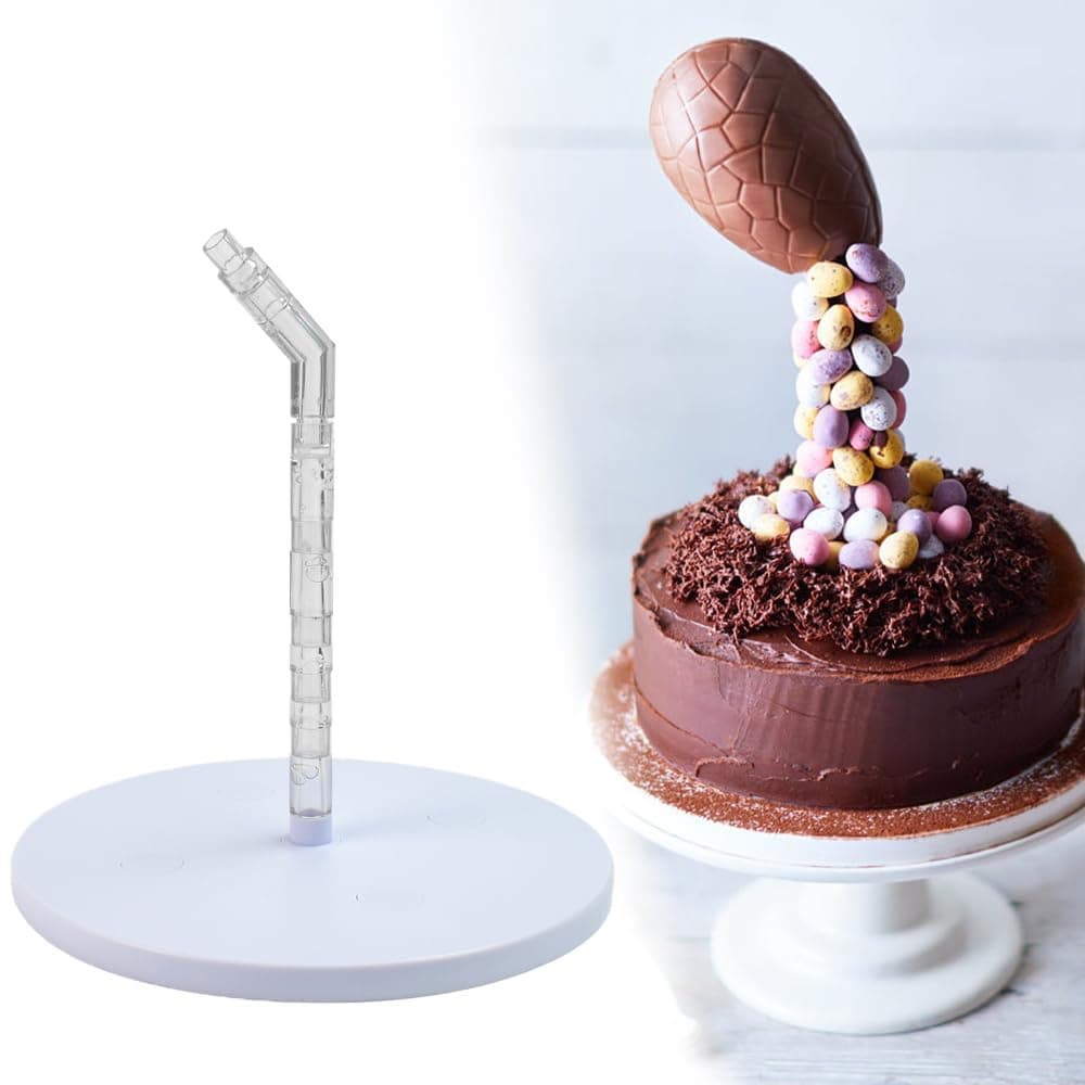 KITERI Anti Gravity Cake Stand, Pouring Cake Kit Cake Support Structure Frame White Plastic Cake Stand Reusable Hanging Decorative Cake Stand for Unique Cakes Birthday Wedding Baby Shower Party